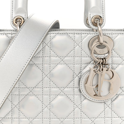 Christian Dior Metallic Lambskin Cannage Small My ABCDior Lady Dior Silver 8 of 12