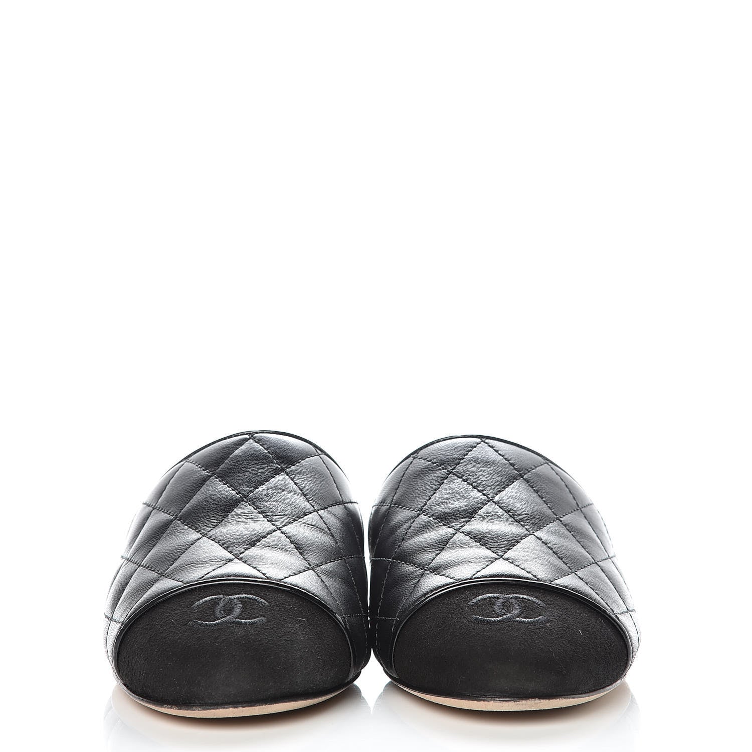 Chanel Lambskin Kid Suede Quilted Mules 36 Black 2 of 16