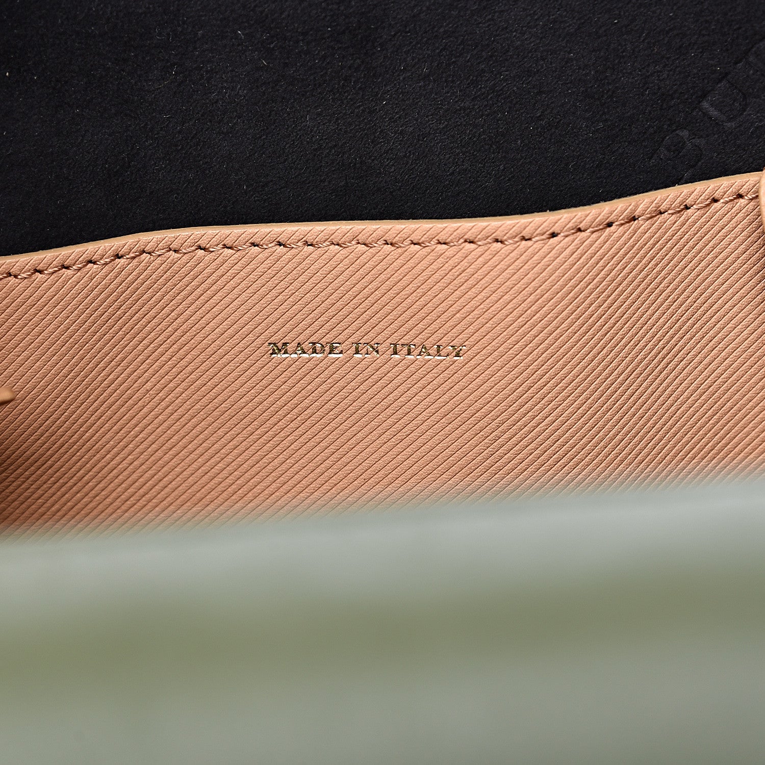 Burberry Trench Calfskin Medium DK88 Top Handle Bag Pale Clementine Moss Green 7 of 15