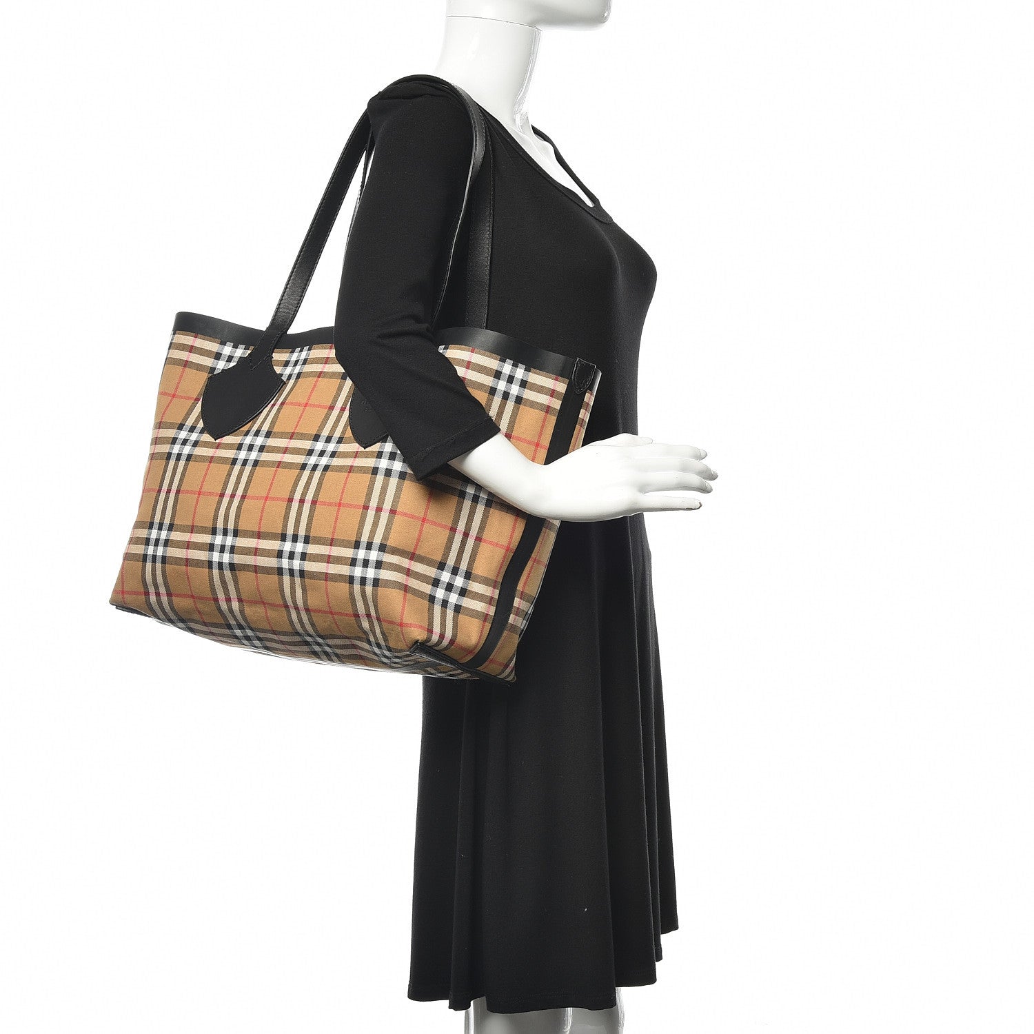 Burberry Vintage Check Medium The Giant Reversible Tote Antique Yellow Bright Red 3 of 17