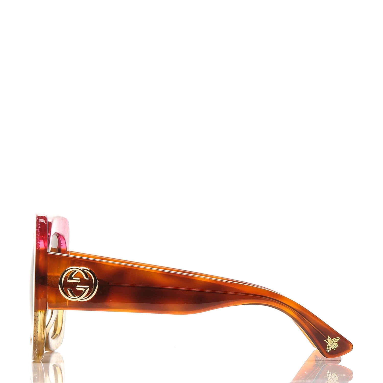 Gucci Square Frame GG0083S Sunglasses Glitter Pink Multi 3 of 7