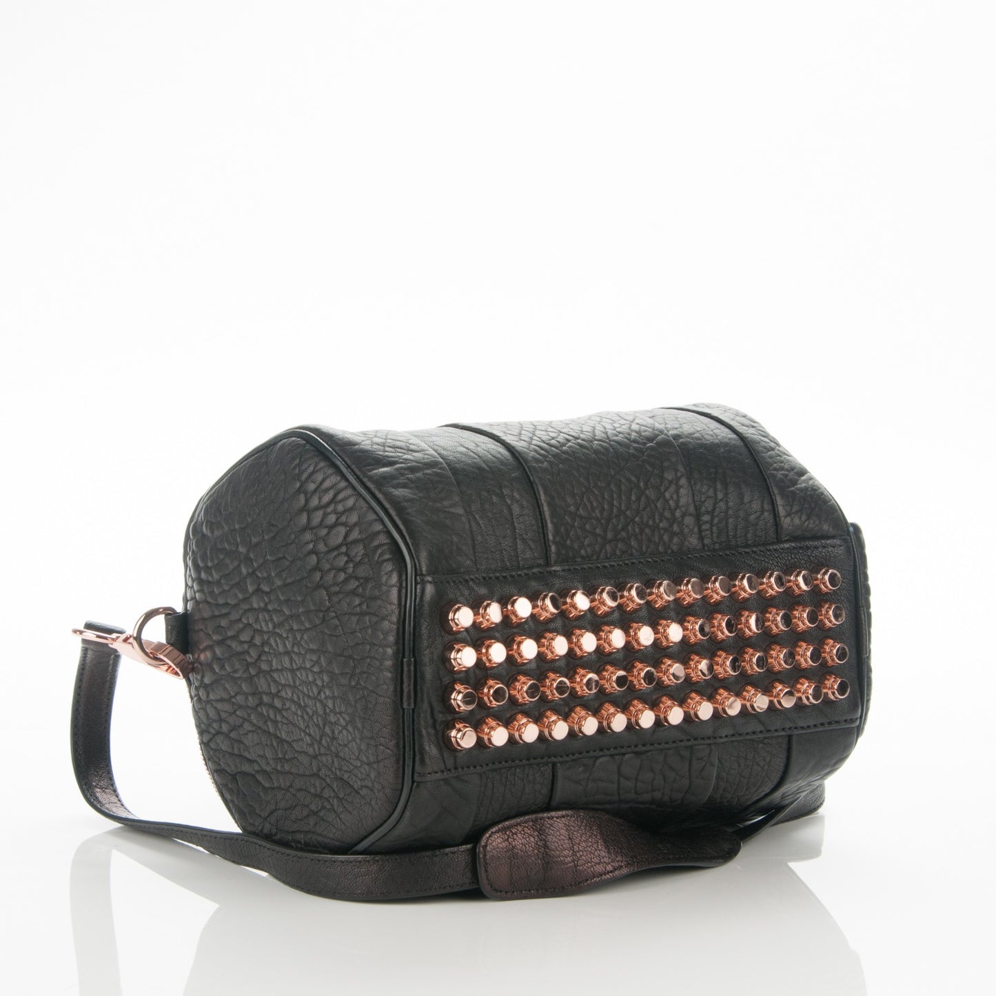 Pebbled Lambskin Rockie Black Rose Gold Hardware