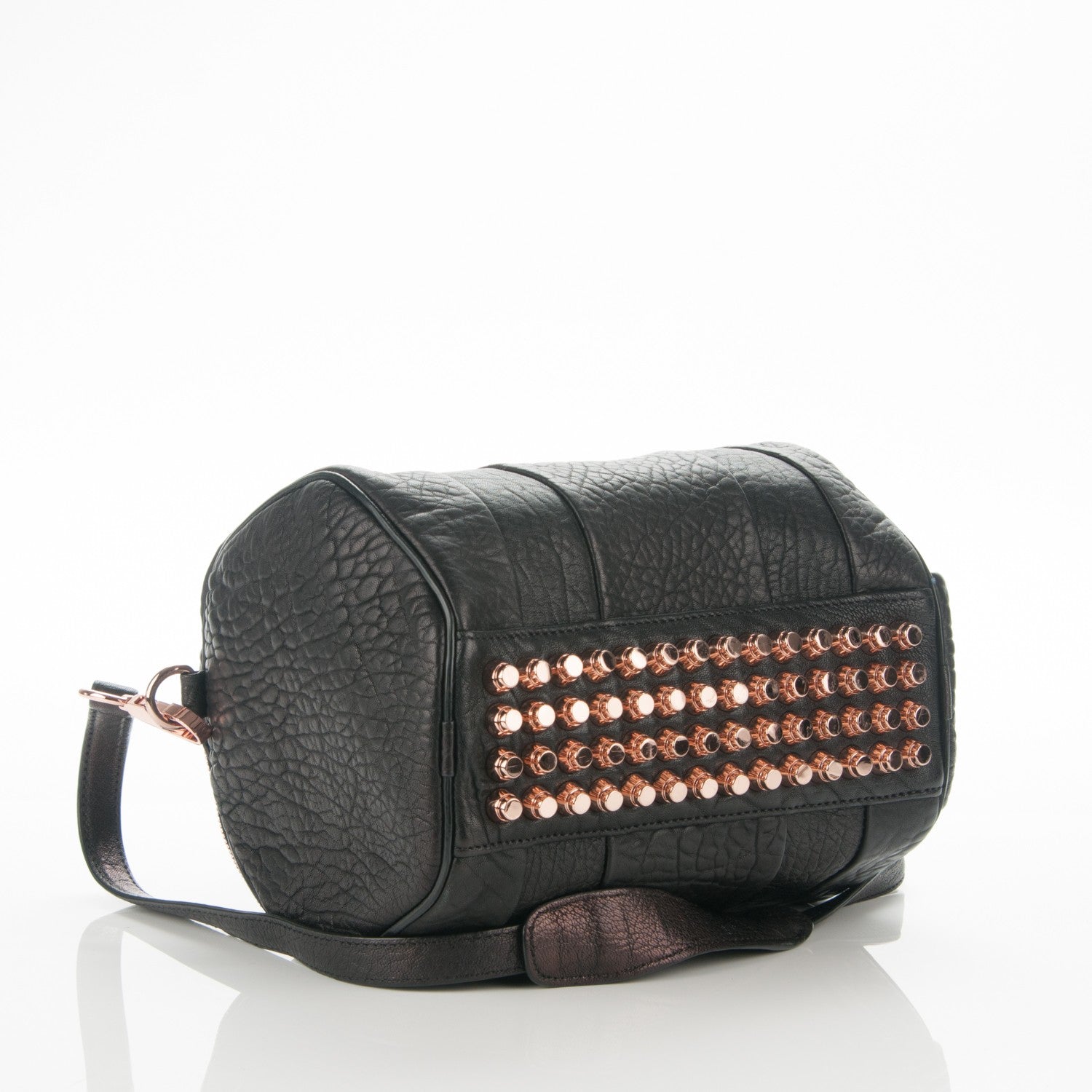 Alexander Wang Pebbled Lambskin Rockie Black Rose Gold Hardware 4 of 8