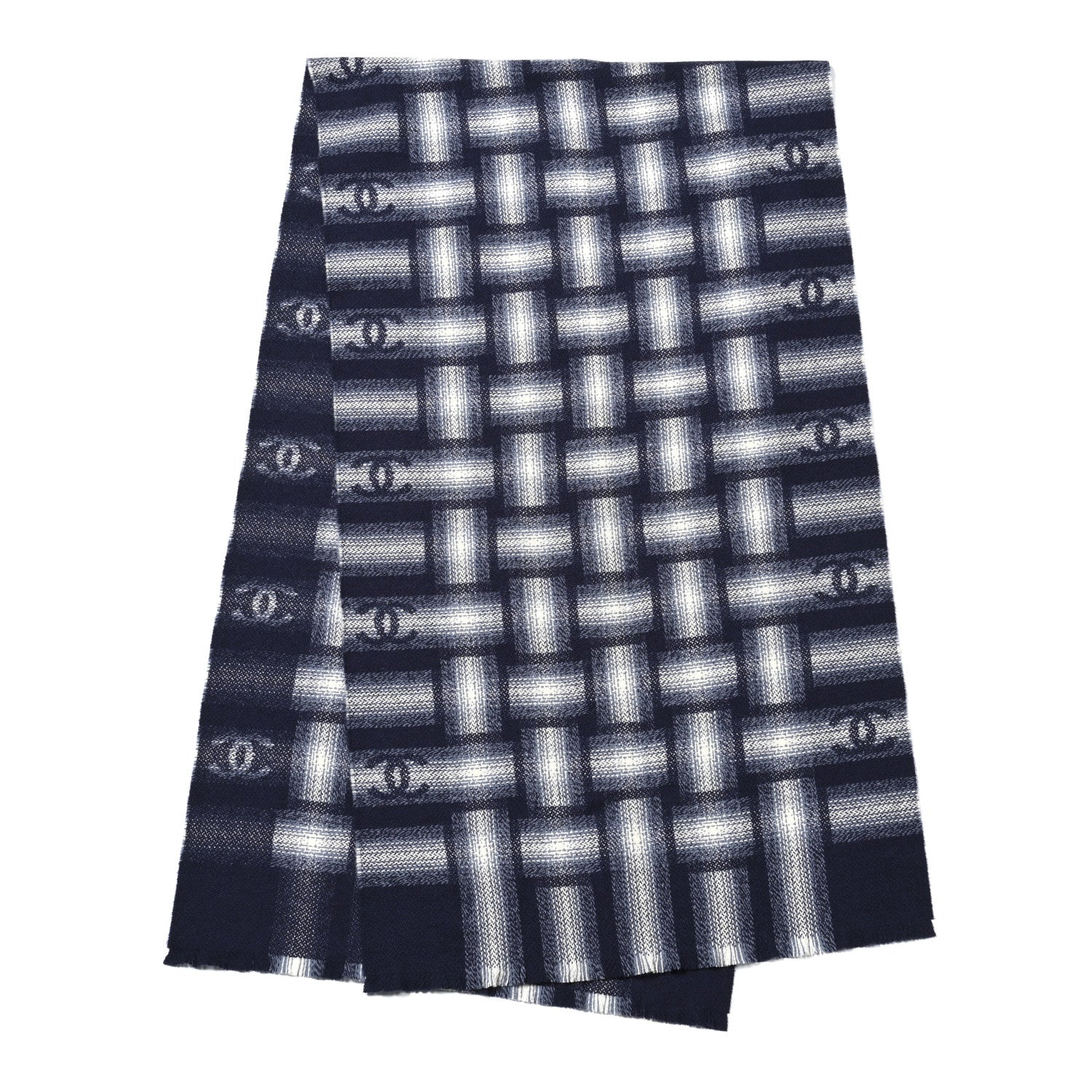Chanel Cashmere Check CC Stole Dark Navy 1751495 – FASHIONPHILE