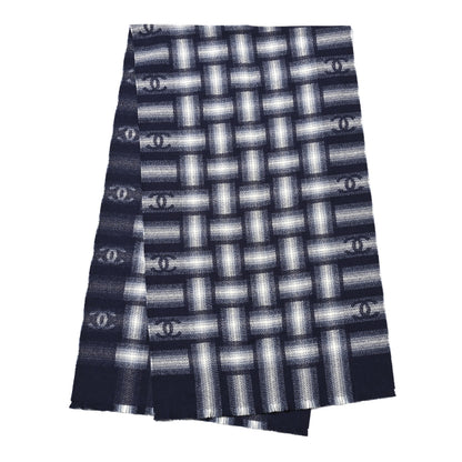 Chanel Cashmere Check CC Stole Dark Navy 2 of 3