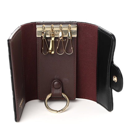 Chanel Lambskin Quilted 4 Key Holder Black 5 of 12