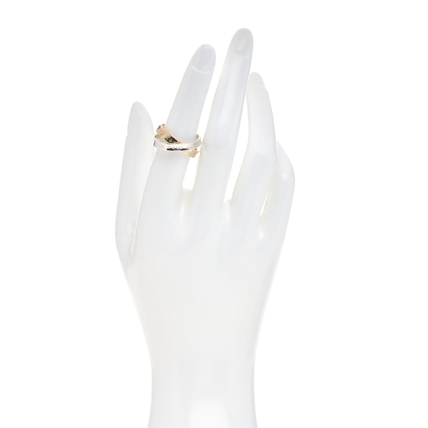 Sterling Silver 18K Yellow Gold 1837 Interlocking Circles Ring 54 7