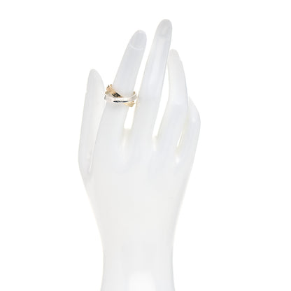 Tiffany Sterling Silver 18K Yellow Gold 1837 Interlocking Circles Ring 54 7 2 of 4