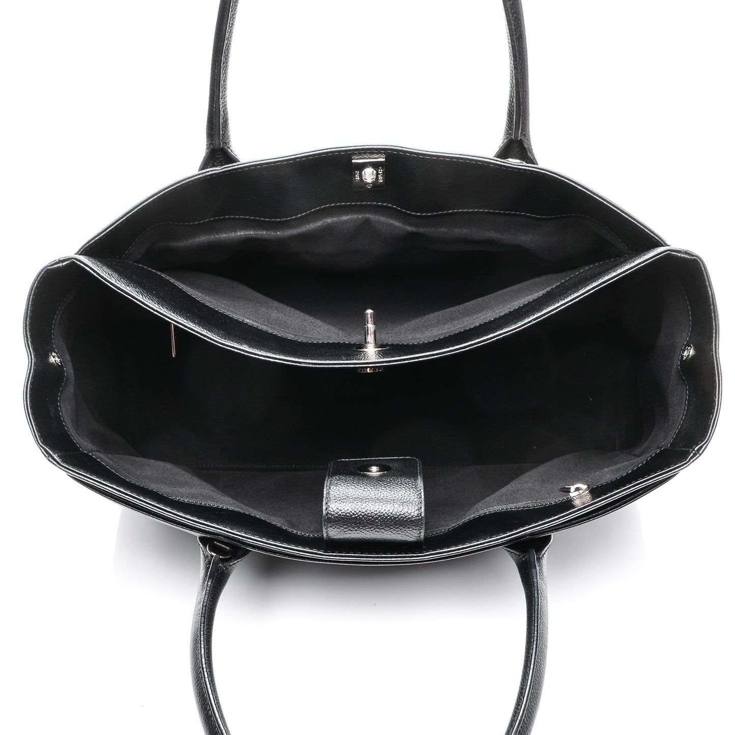 Calfskin Cerf Executive Shopper Tote Black