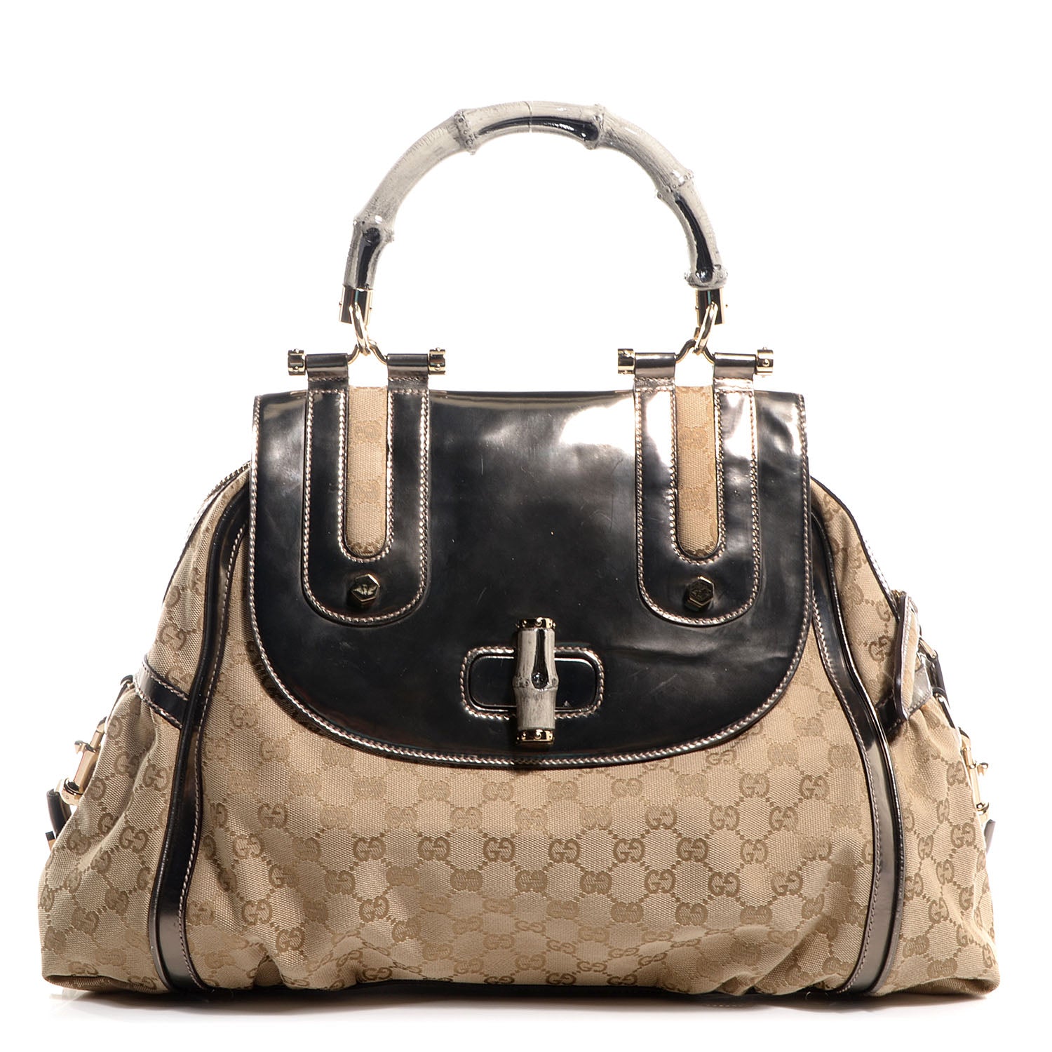 Gucci Monogram Pop Bamboo Large Top Handle Tote 1 of 7