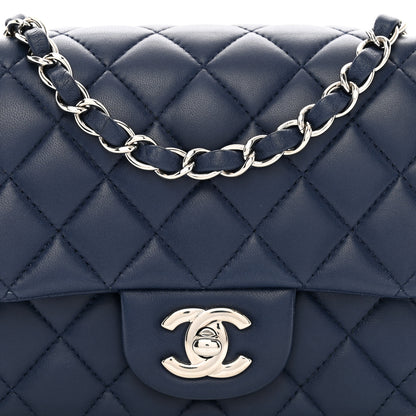 Chanel Lambskin Quilted Mini Square Flap Navy 5 of 10