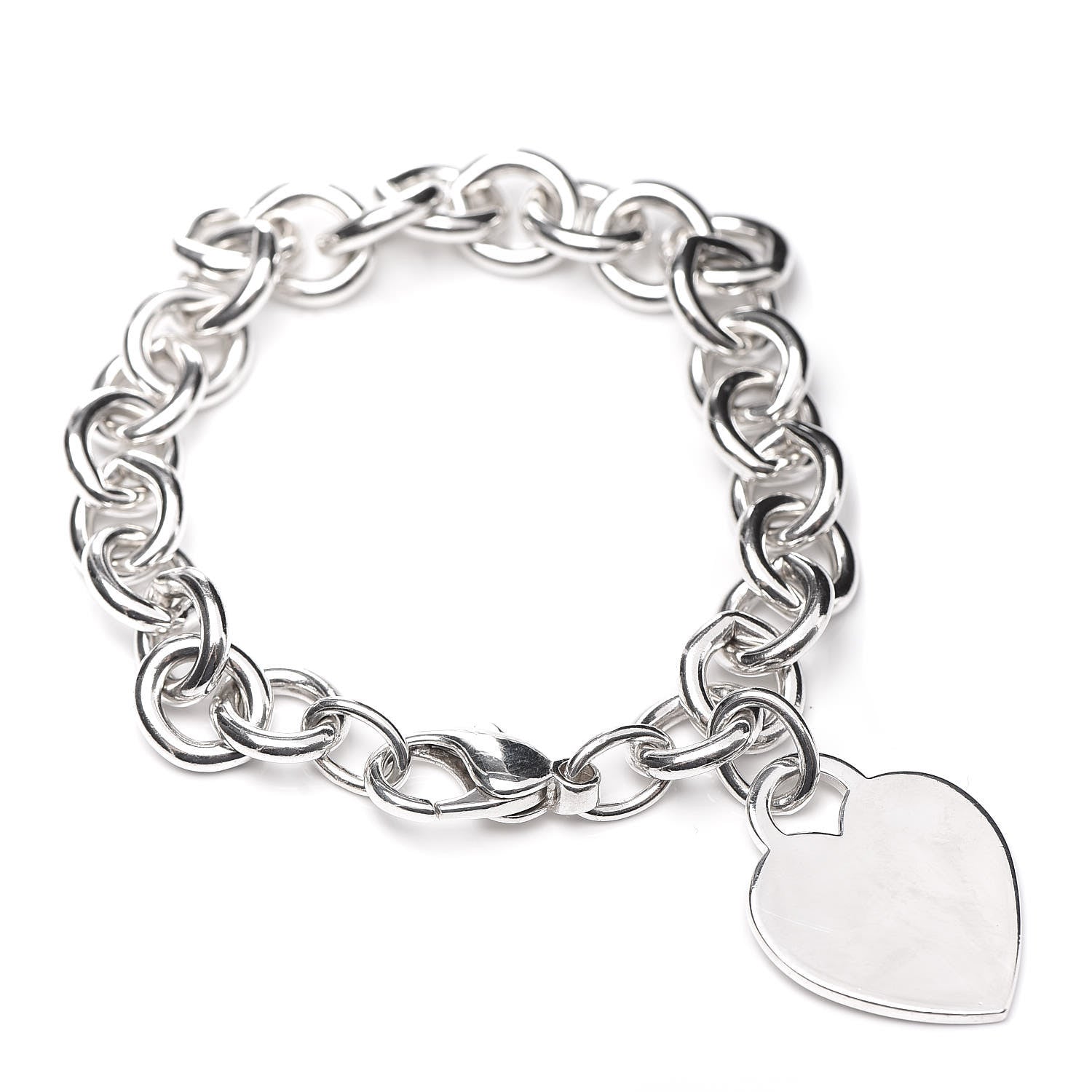 Tiffany Sterling Silver Heart Tag Charm Bracelet 1 of 5