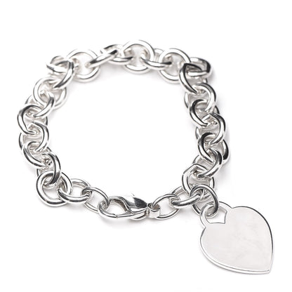 Tiffany Sterling Silver Heart Tag Charm Bracelet 1 of 5