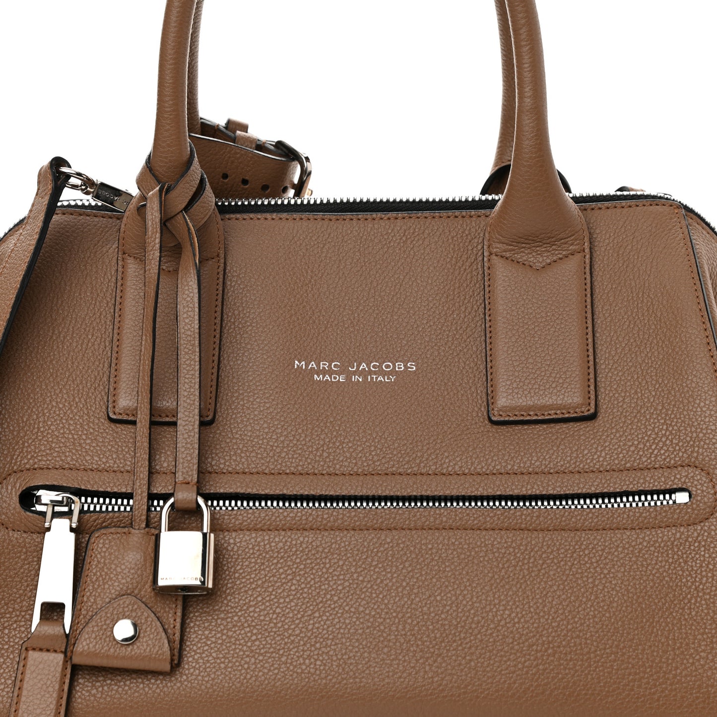 Textured Calfskin Small Incognito Satchel Tan