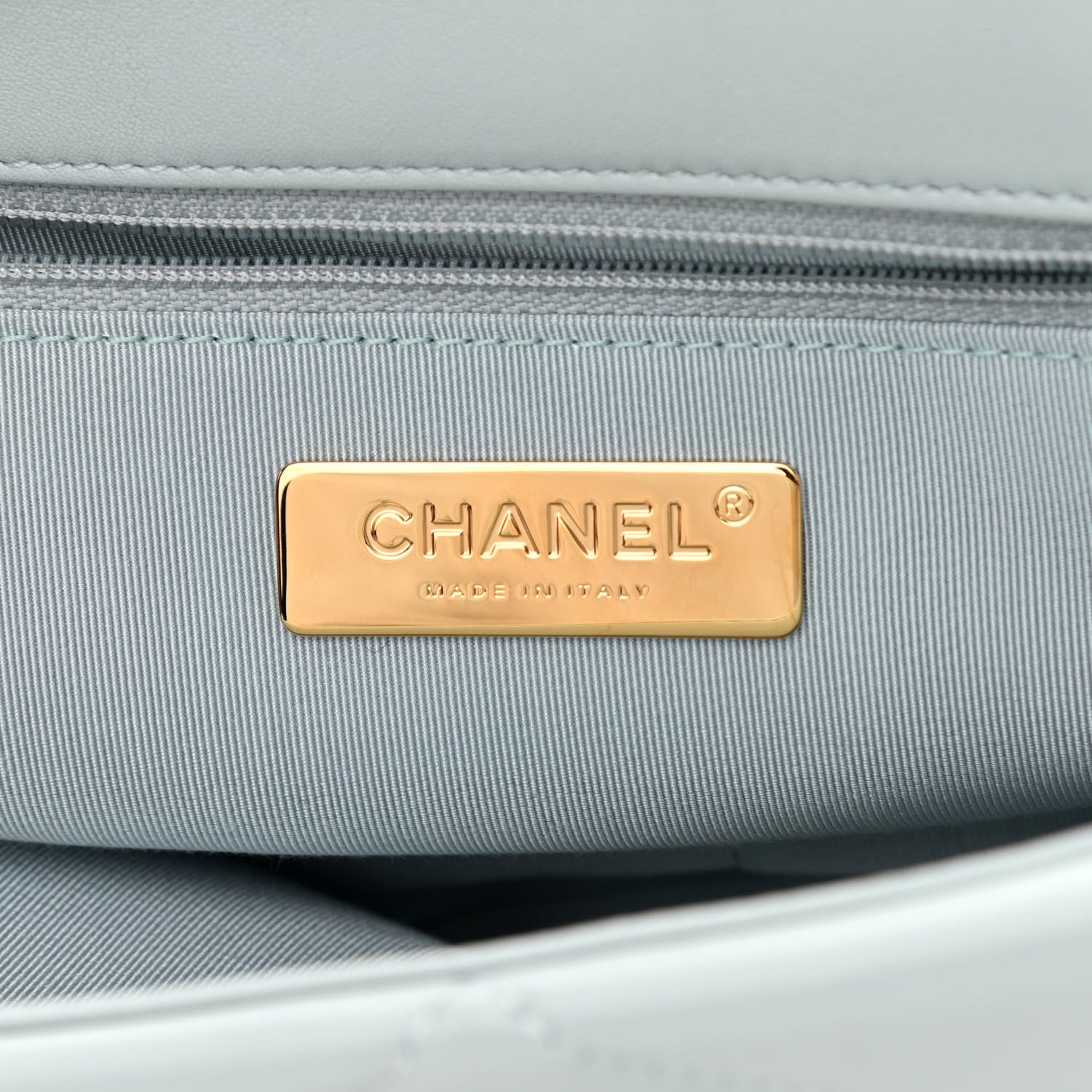 Chanel Lambskin Quilted Large Chanel 19 Flap Light Blue 5 of 10