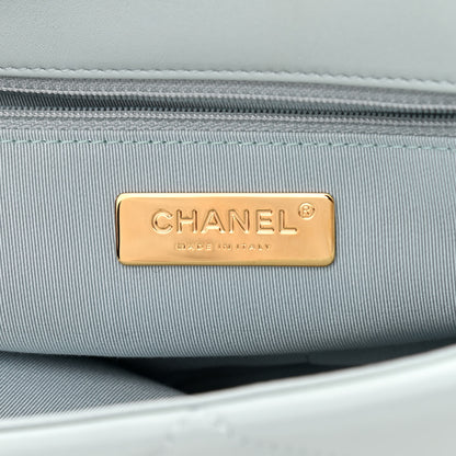 Chanel Lambskin Quilted Large Chanel 19 Flap Light Blue 5 of 10