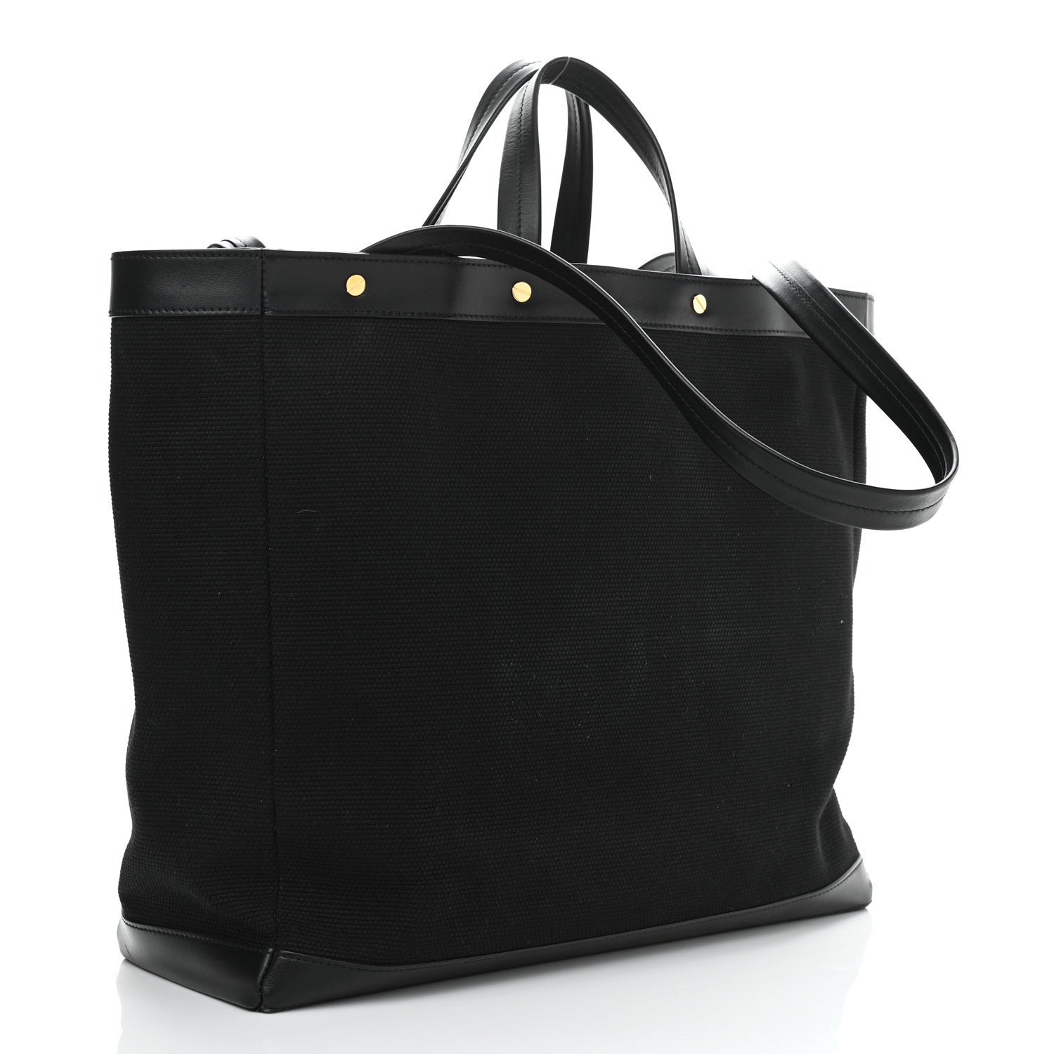 Tom Ford Canvas Calfskin Logo Tote Black 3 of 10