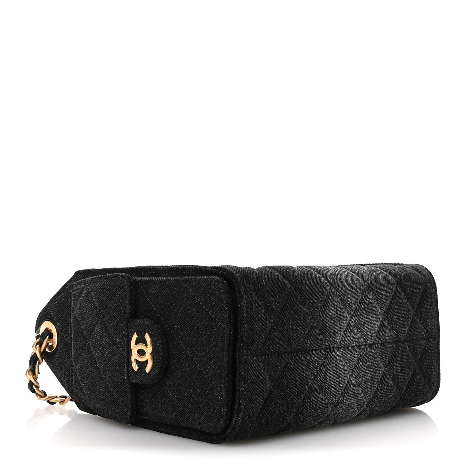 Chanel Washed Denim Quilted Mini Chanel 25 Handbag Black 4 of 11