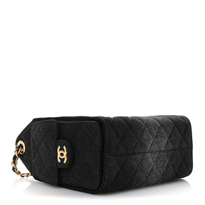 Chanel Washed Denim Quilted Mini Chanel 25 Handbag Black 4 of 11