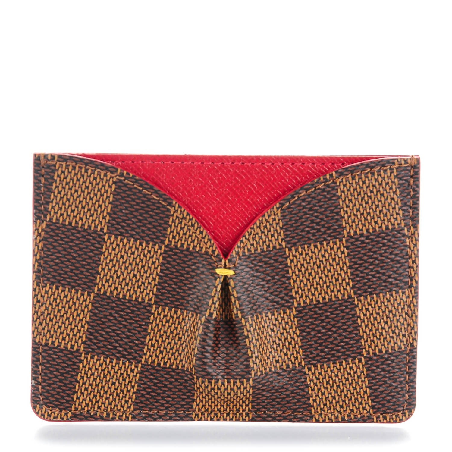 Louis Vuitton Damier Ebene Caissa Card Holder Cherry 1 of 7