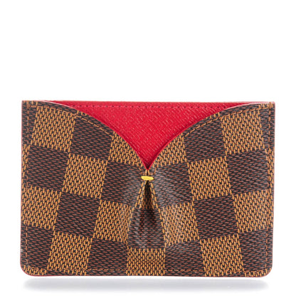 Louis Vuitton Damier Ebene Caissa Card Holder Cherry 1 of 7