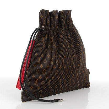 Louis Vuitton Monogram Canvas Pleated Explorer Bag MM 3 of 7