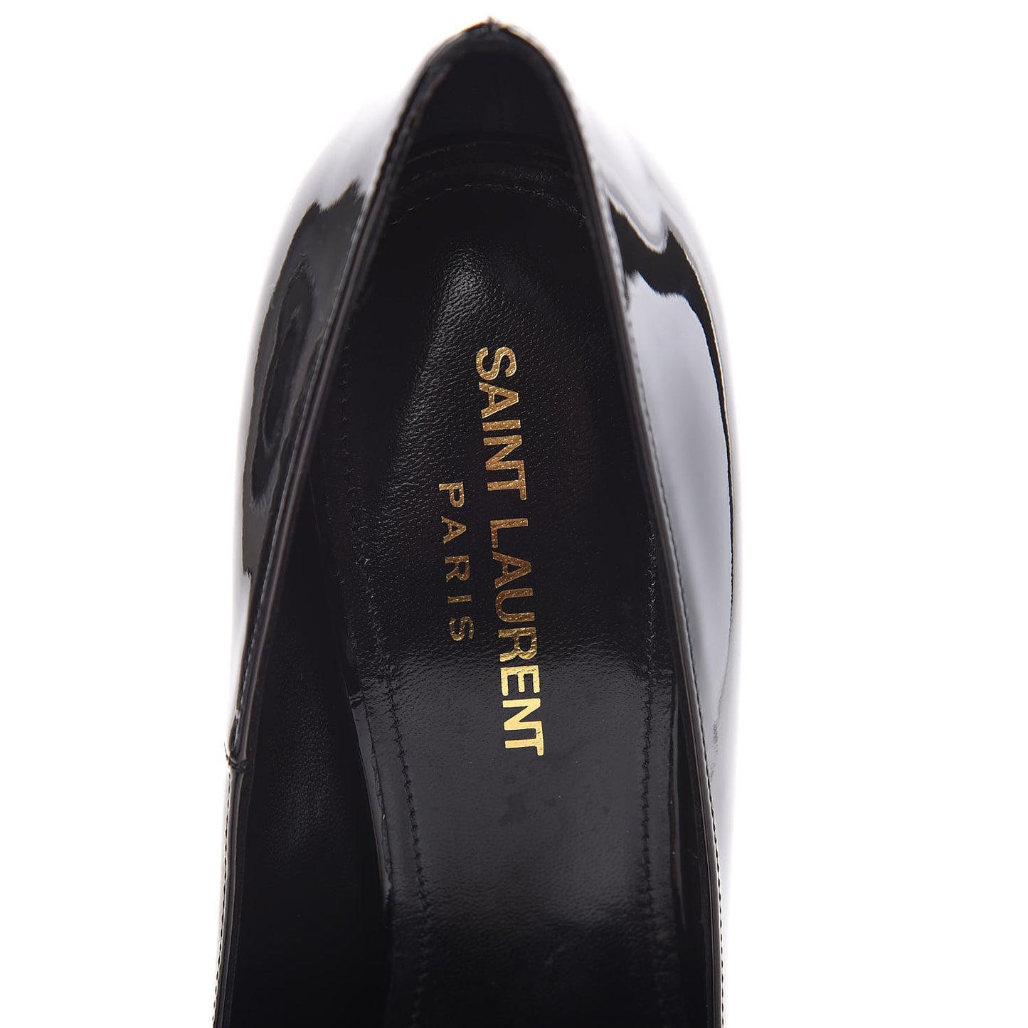 Patent Calfskin Opyum 110 Pumps 38 Black Gold