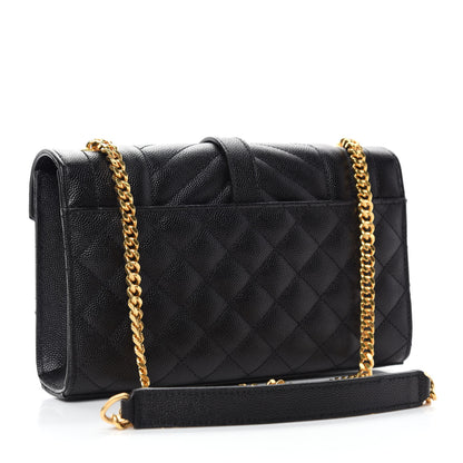 Saint Laurent Grain De Poudre Textured Mixed Matelasse Triquilt Small Monogram Satchel Black 3 of 10