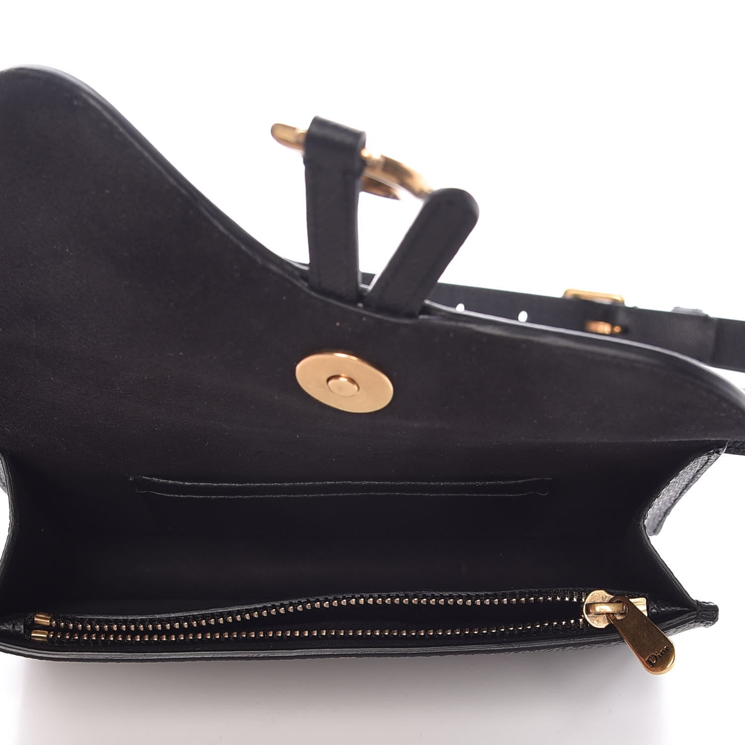 Christian Dior Grained Calfskin Saddle Belt Bag Black 5 of 8