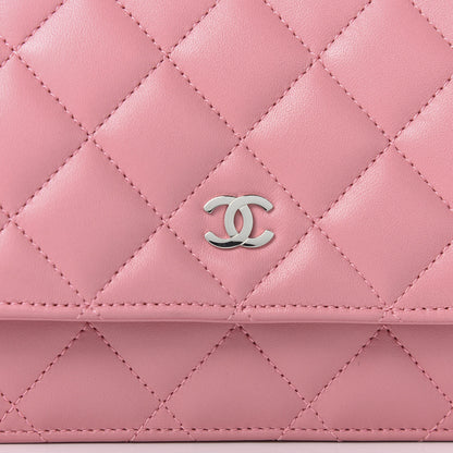 Chanel Lambskin Quilted Wallet On Chain WOC Pink 8 of 9