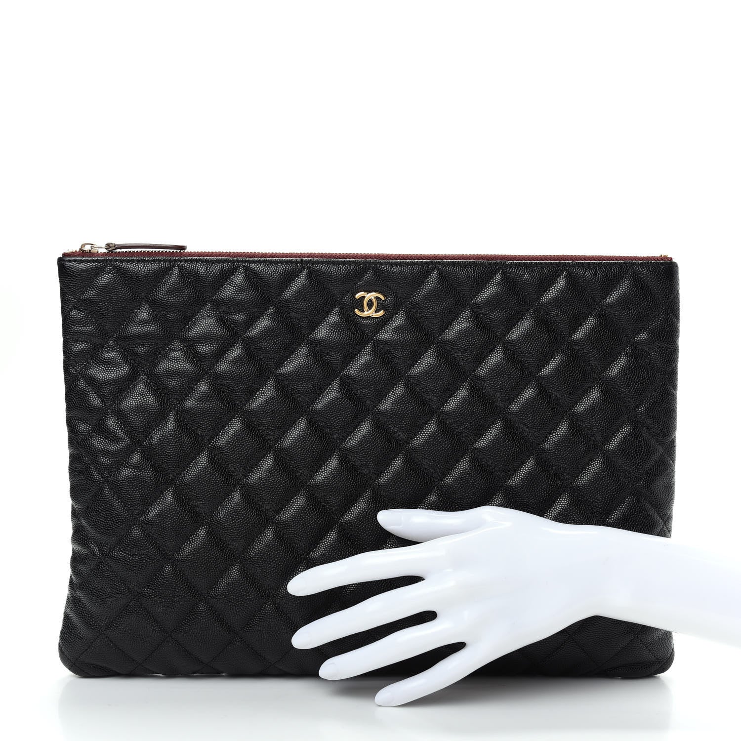 Chanel Caviar Quilted Large Cosmetic Case Black 2 of 8