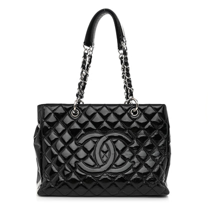 Chanel Patent Quilted Grand Shopping Tote GST Black 1 of 11