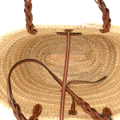 Prada Palmitto Vitello Woven Braided Large Basket Tote Bag Naturale Cognac 6 of 10