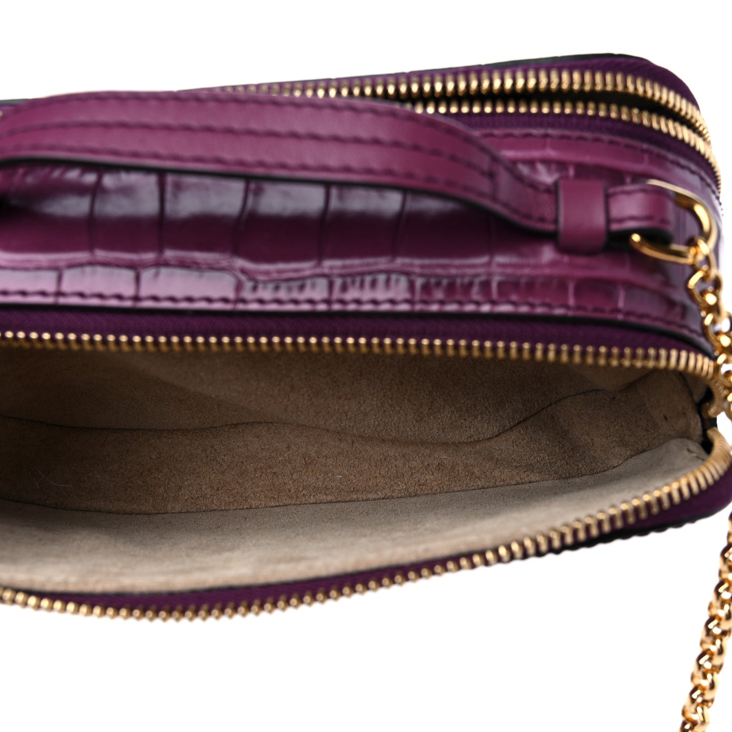 Chloe Calfskin Crocodile Embossed Mini C Vanity Bag Crushed Violet 6 of 10
