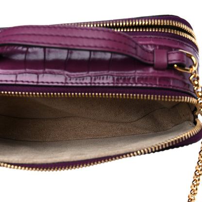 Chloe Calfskin Crocodile Embossed Mini C Vanity Bag Crushed Violet 6 of 10
