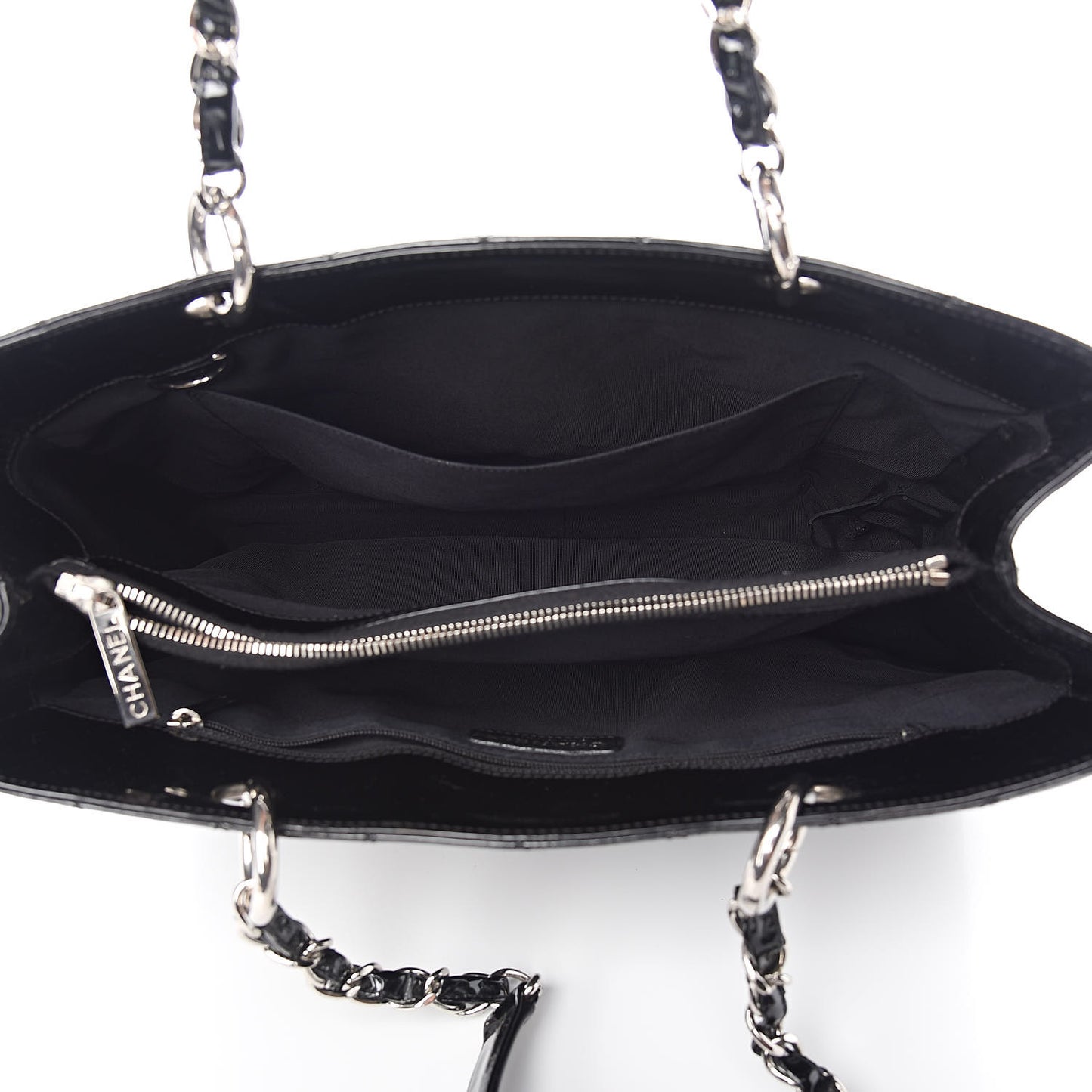 Patent Quilted Grand Shopping Tote GST Black