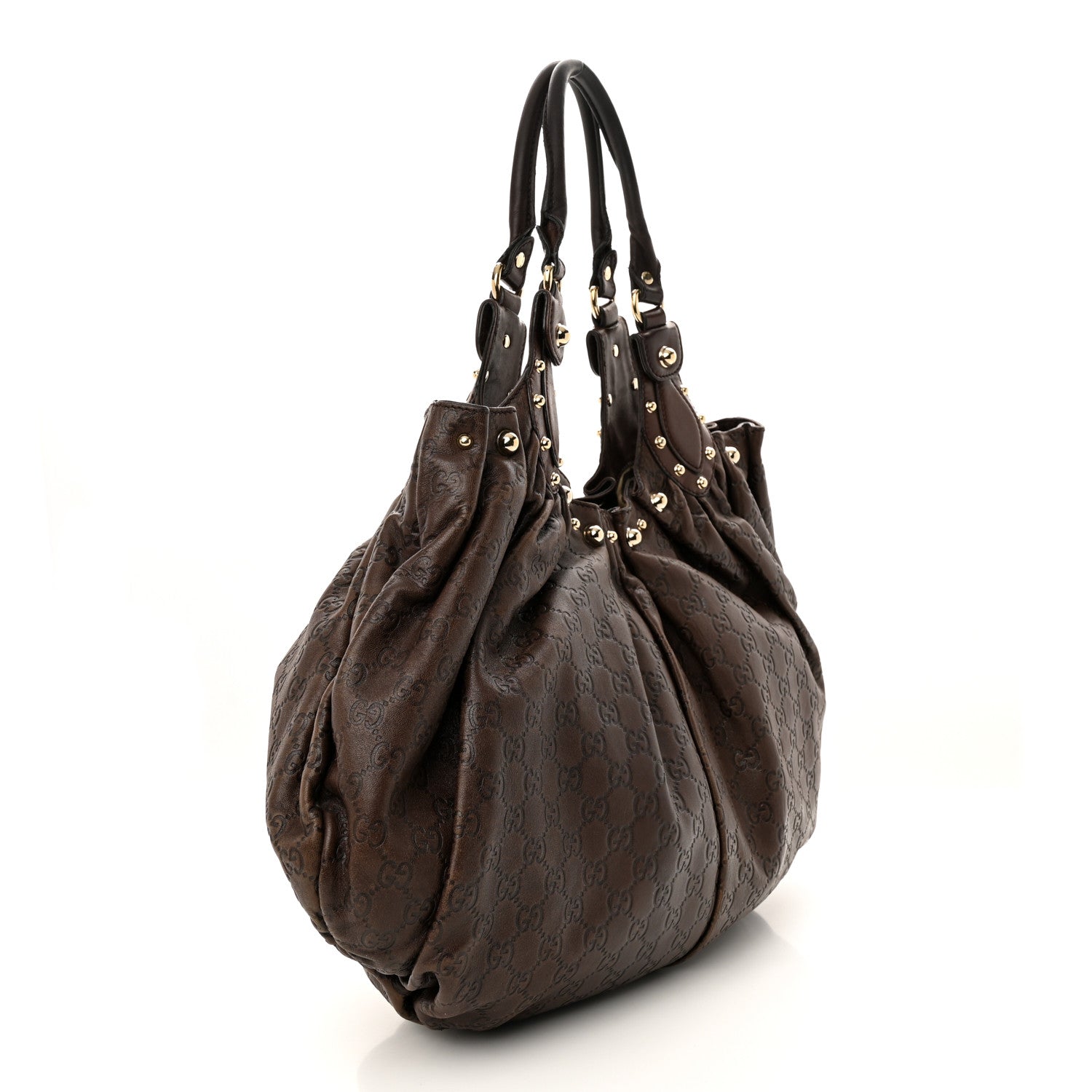 Gucci Guccissima Studded Pelham Shoulder Bag Dark Brown 3 of 15