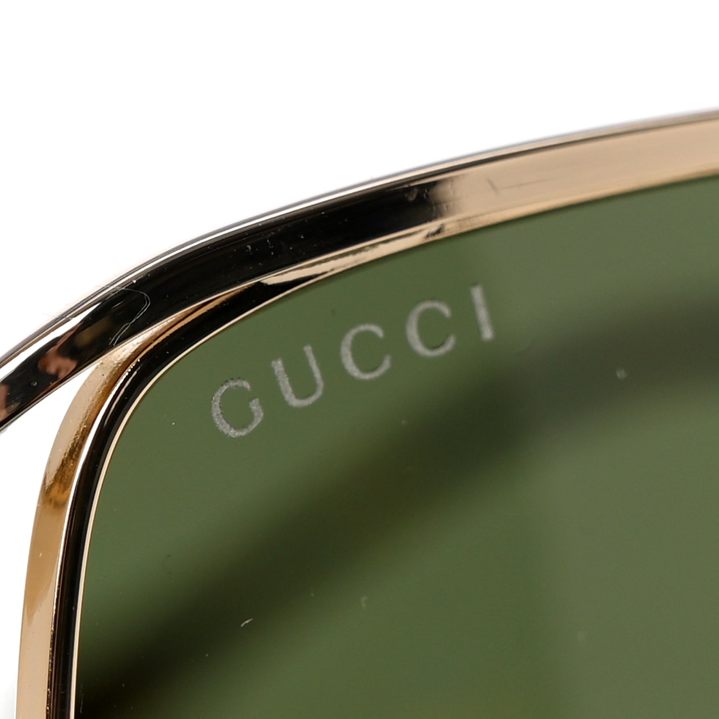 Horsebit Square Frame Sunglasses GG1020S Gold Green