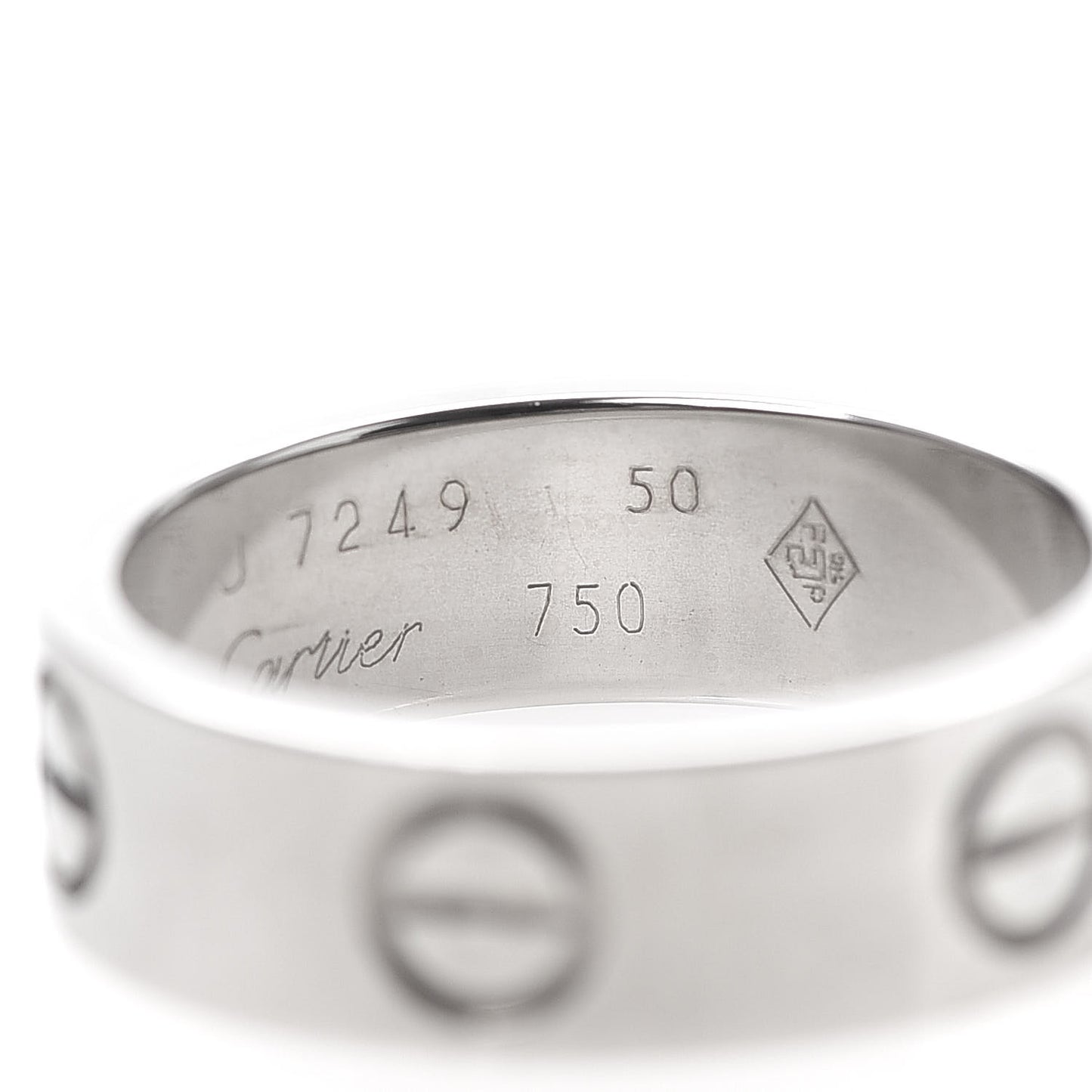18K White Gold 5.5mm LOVE Ring 50 5.25
