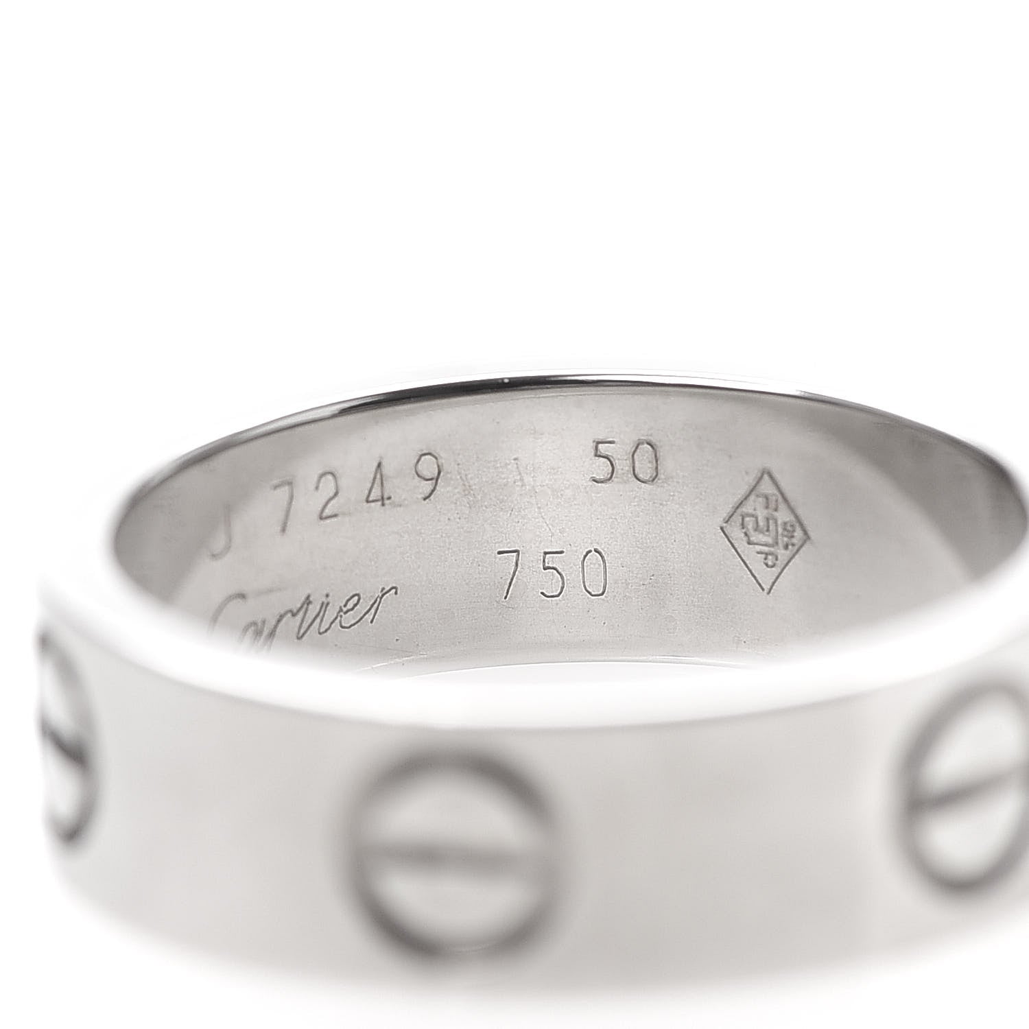 Cartier 18K White Gold 5.5mm LOVE Ring 50 5.25 5 of 5