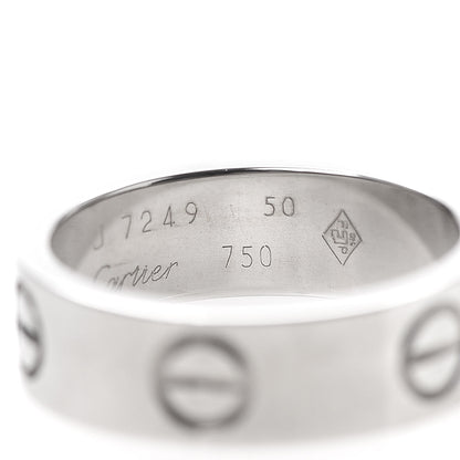 Cartier 18K White Gold 5.5mm LOVE Ring 50 5.25 5 of 5