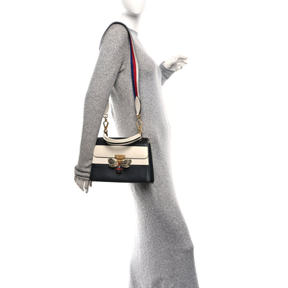 Gucci Calfskin Sylvie Web Small Queen Margaret Top Handle Bag Black White 2 of 10