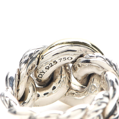 David Yurman Sterling Silver 18K Yellow Gold Belmont Ring 54 7 4 of 4