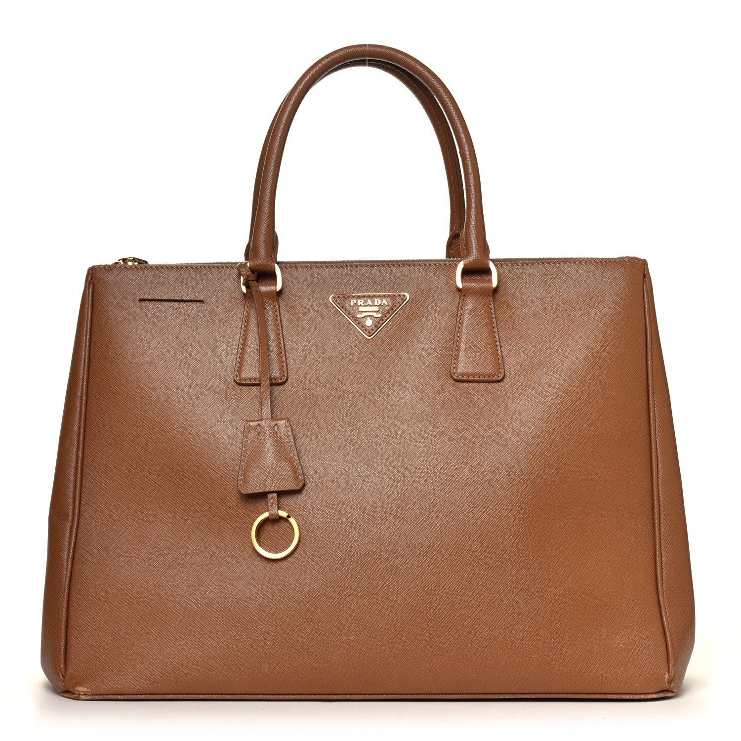 Prada Saffiano Large Galleria Double Zip Tote Caramel 1 of 7