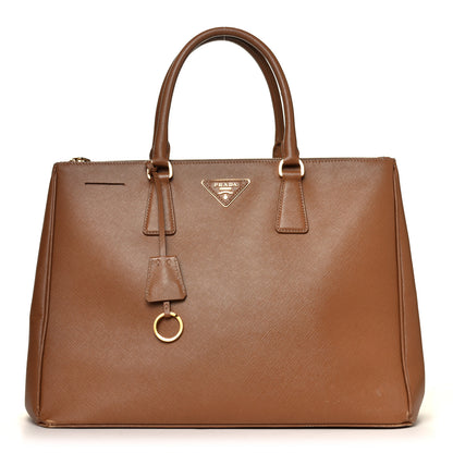 Prada Saffiano Large Galleria Double Zip Tote Caramel 1 of 7