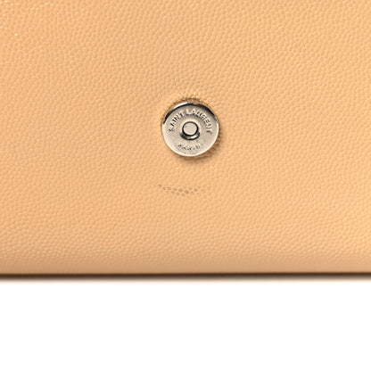 Saint Laurent Grain De Poudre Medium Monogram Kate Satchel Dark Beige 10 of 10