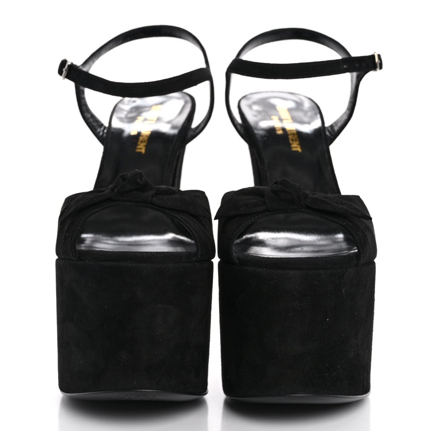 Suede Bianca 85 Platform Sandals 37 Black