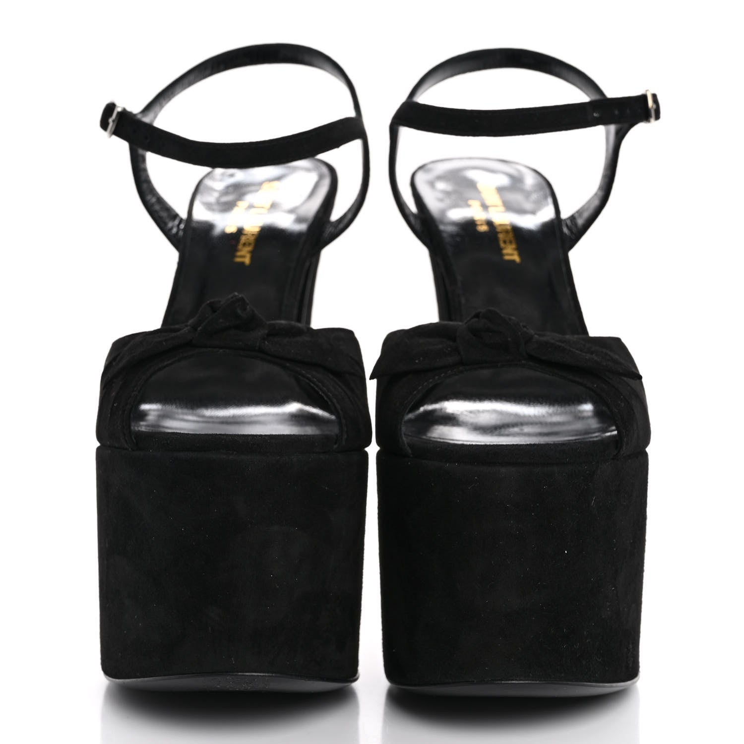 Saint Laurent Suede Bianca 85 Platform Sandals 37 Black 3 of 13