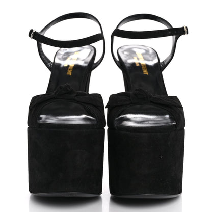 Saint Laurent Suede Bianca 85 Platform Sandals 37 Black 3 of 13