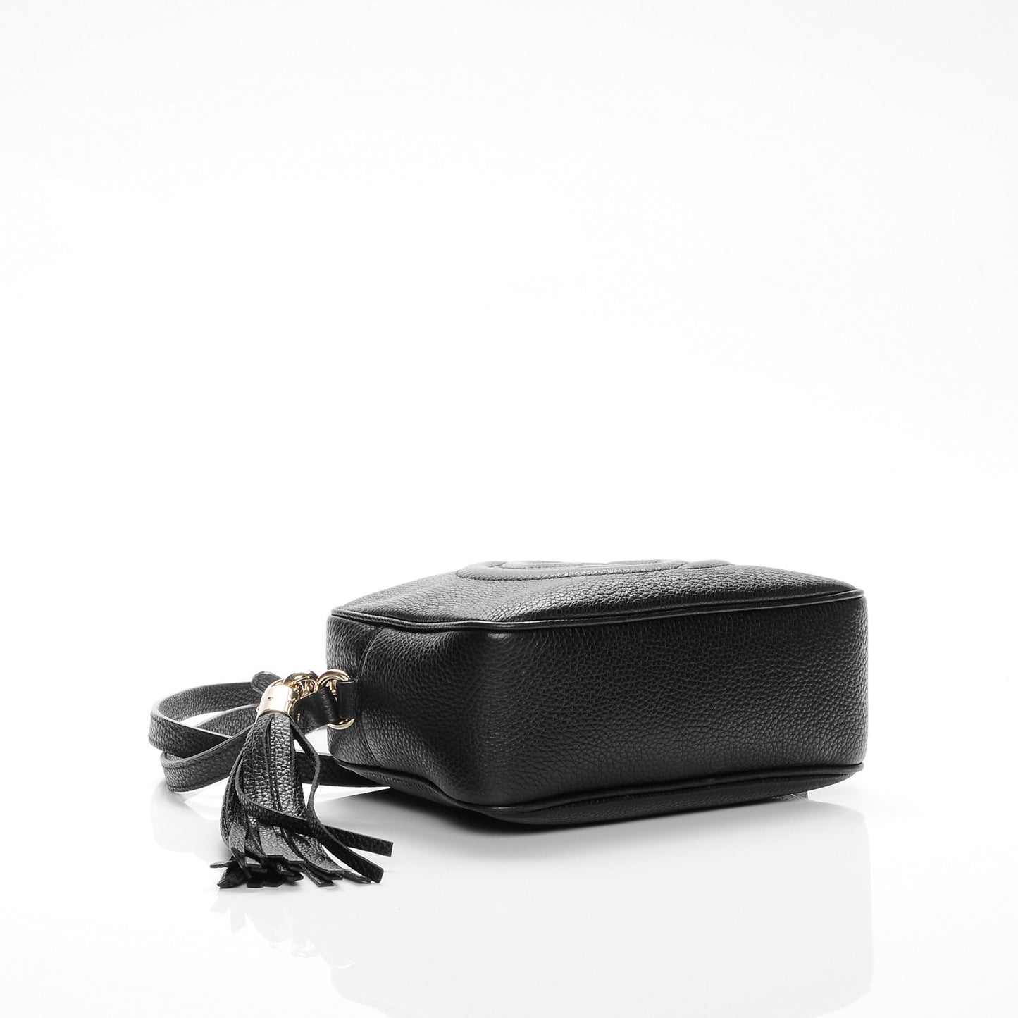 Pebbled Calfskin Small Soho Disco Bag Black